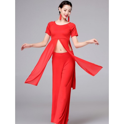 Modern dance dresses for women female belly dance black red white stage performance classical traditional dance costumes 